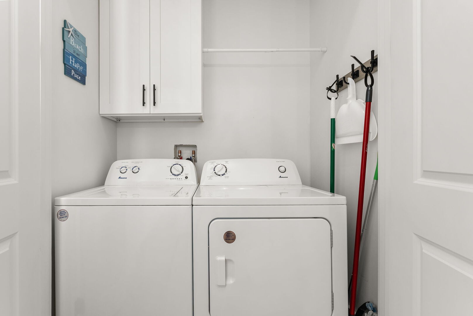 Full washer and dryer in home.