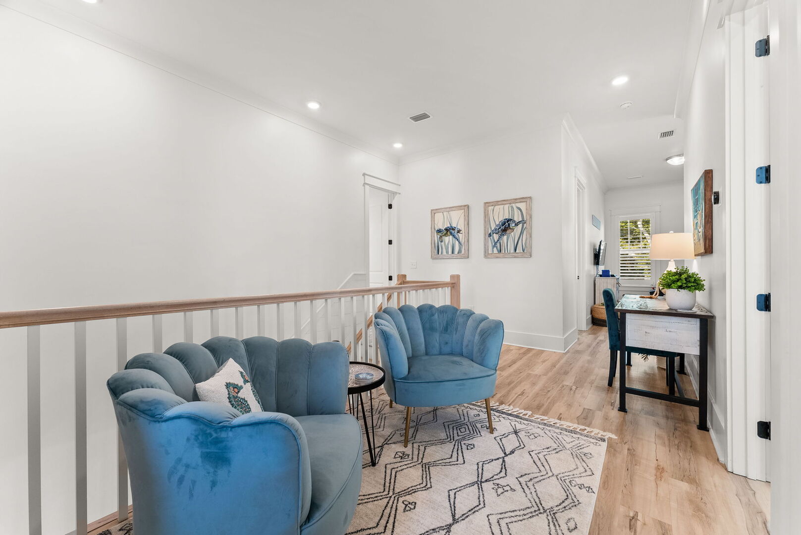 Loft area perfect for morning coffee or a good book!