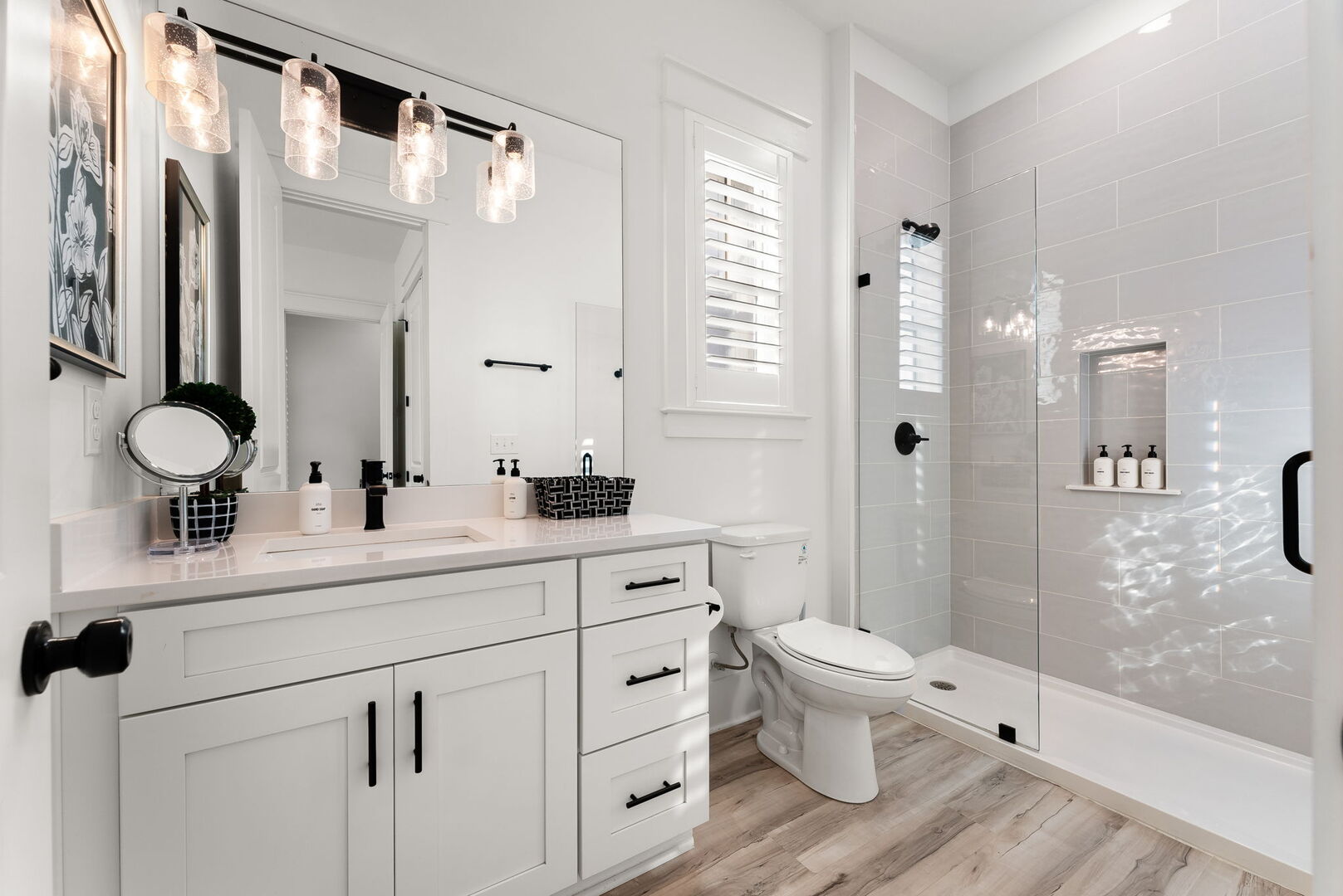 Bathroom features walk-in shower.