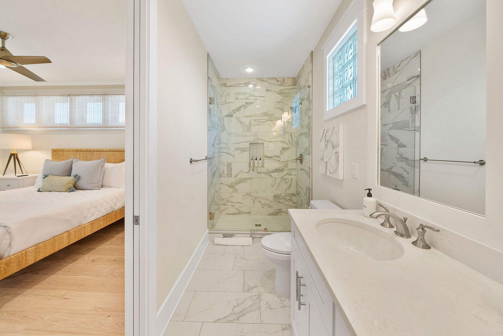 Bathroom features walk-in shower.