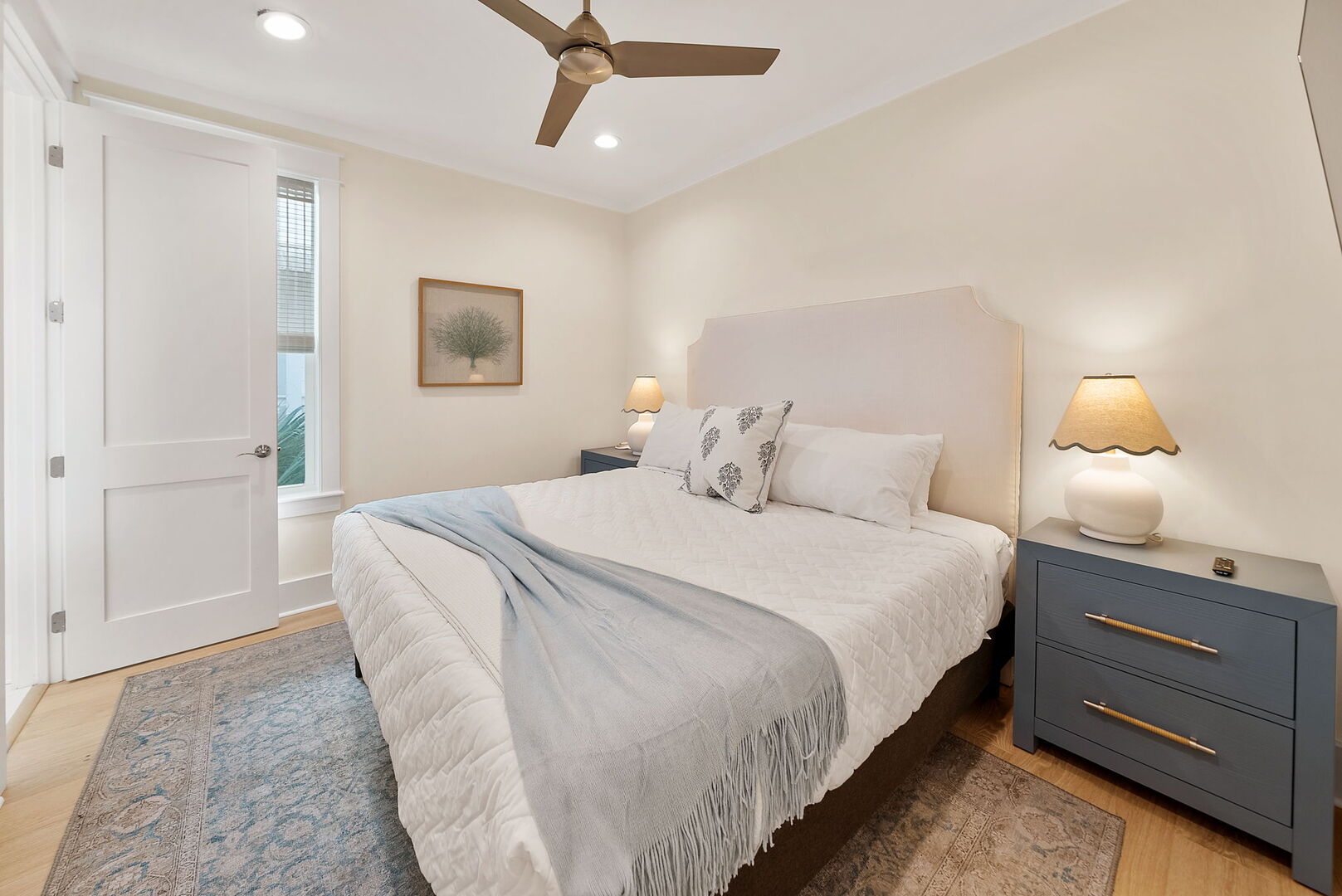 Bedroom #3 features king bed, with ensuite & smart tv.