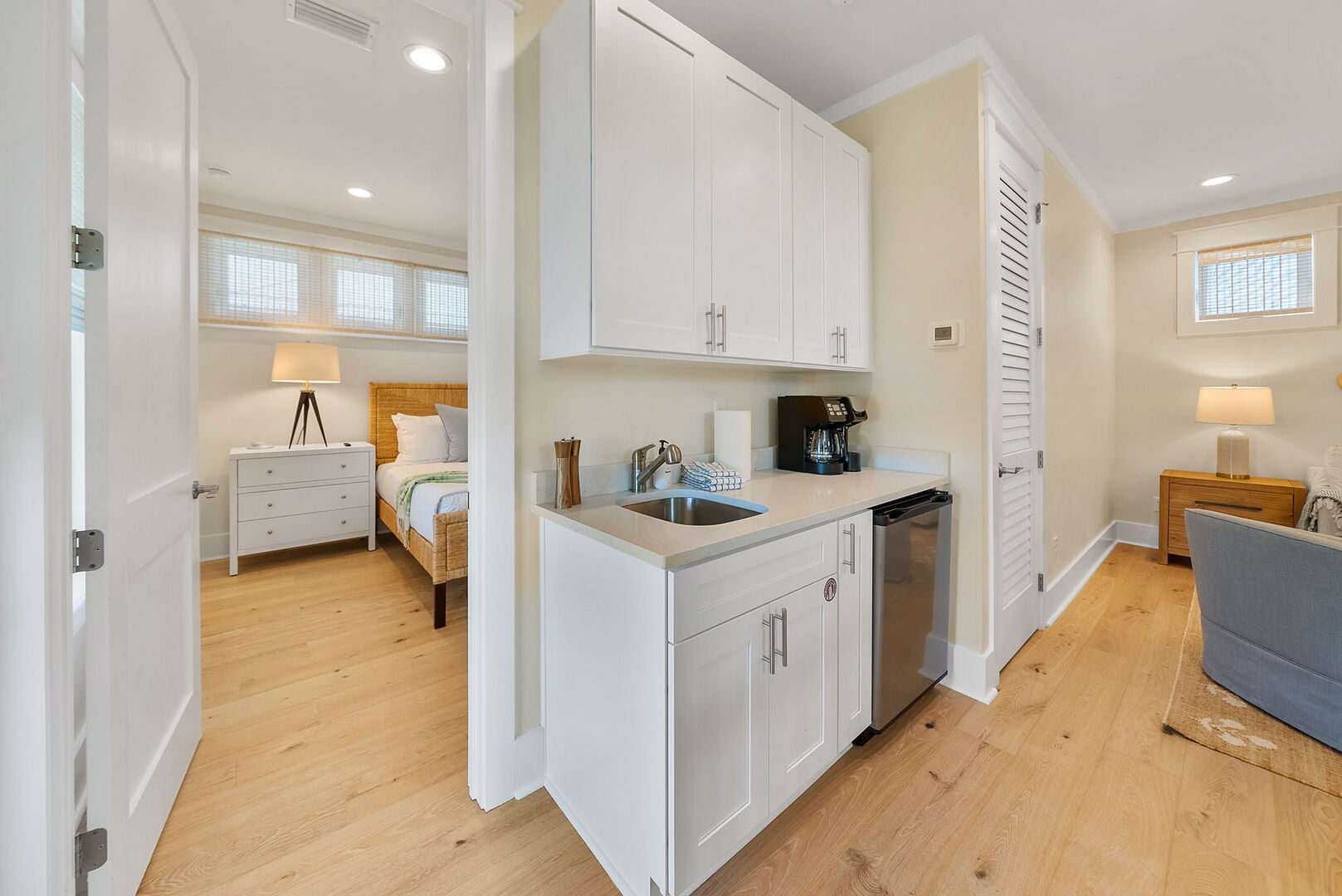 Coffee & fridge available on 3rd floor loft space.