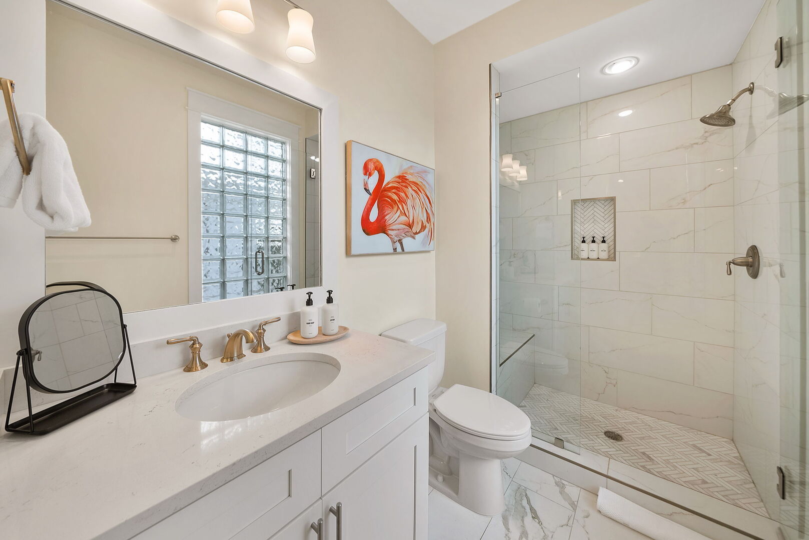 Bathroom features walk-in shower.