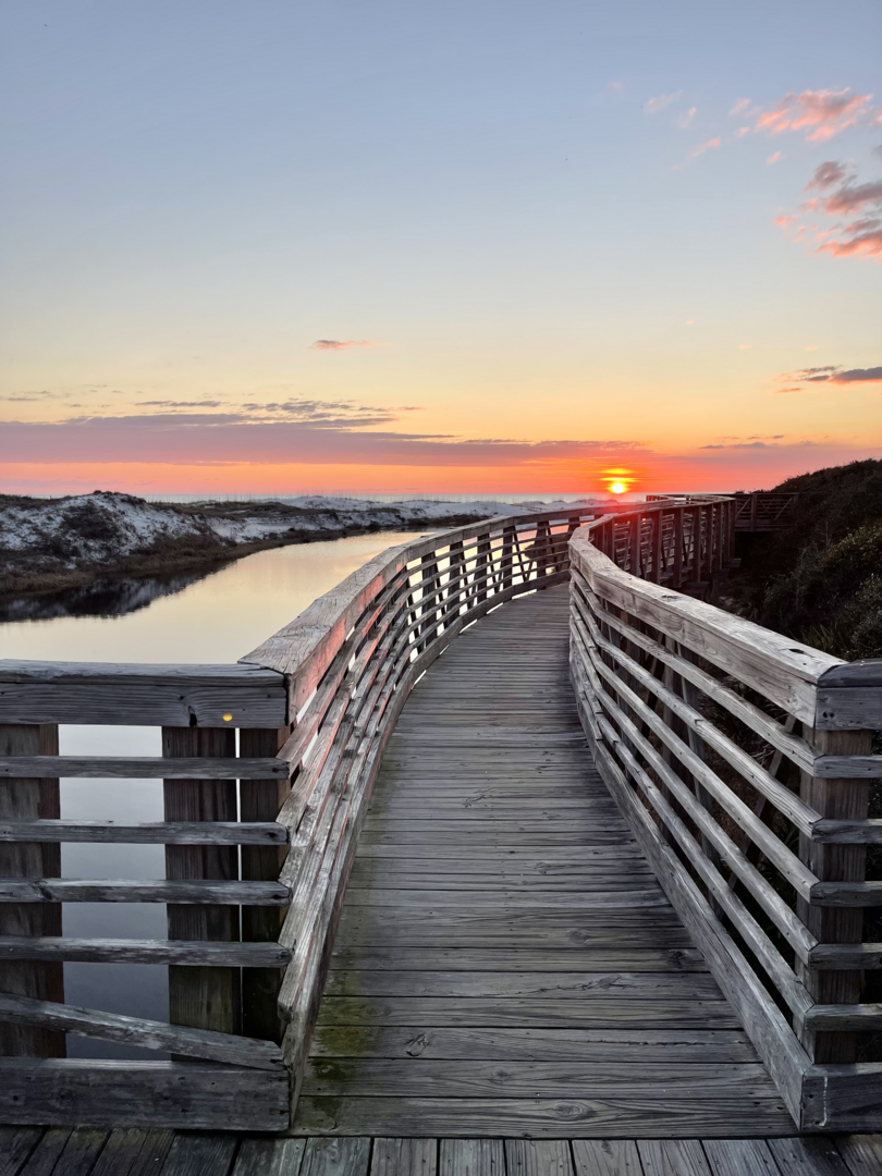 Boardwalk to the private beach access. Perfect for sunrise/sunset walks to the beach!