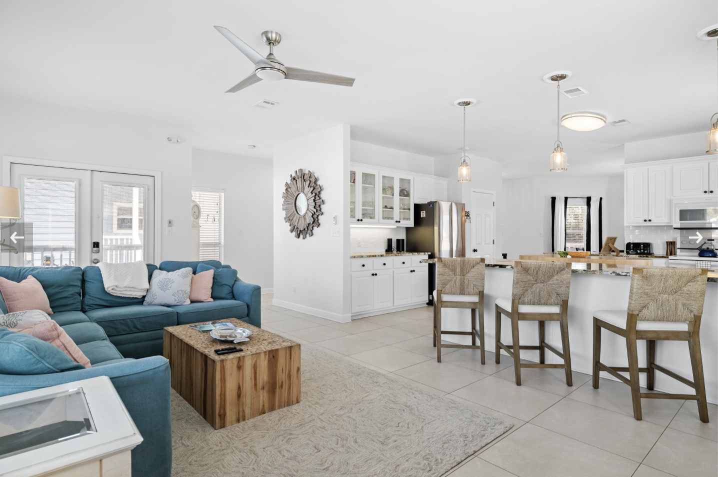 Open concept first floor living area.