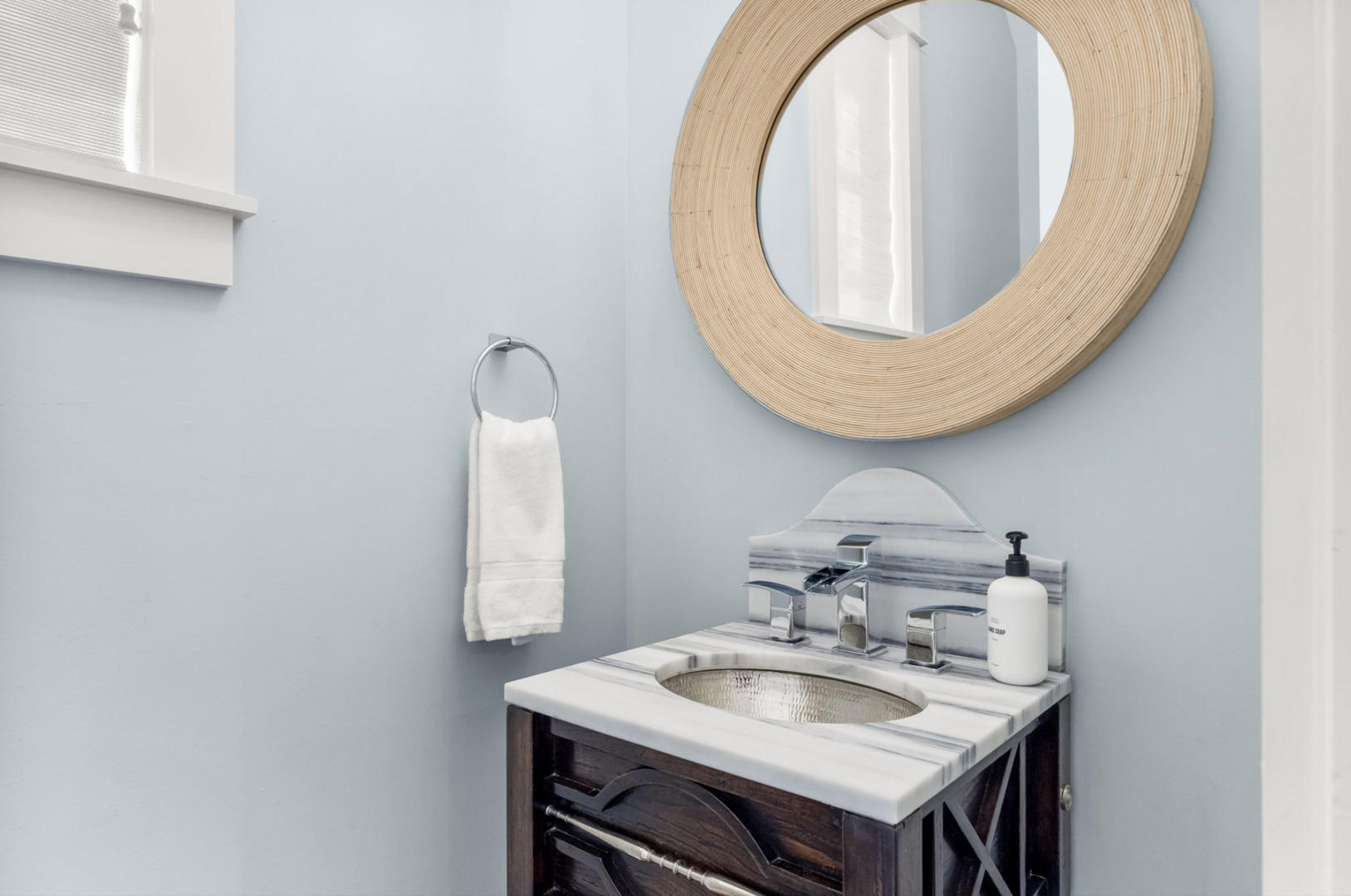 First floor half bathroom.